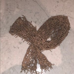 Crocheted beige scarf